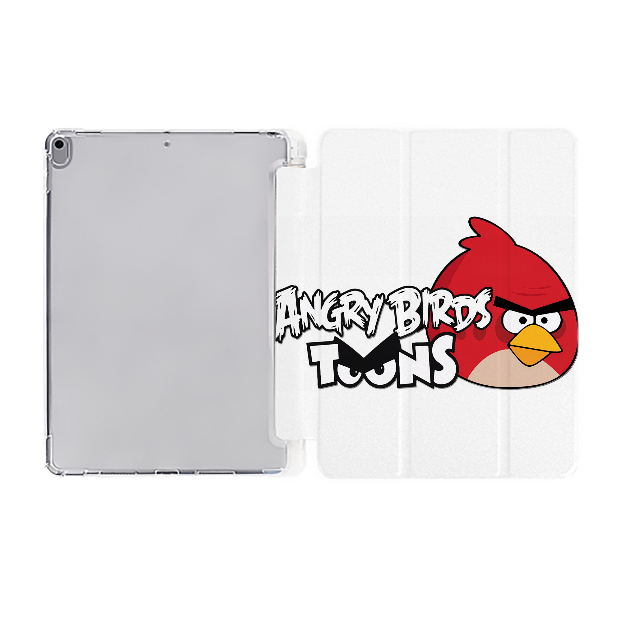 （画像用） Angry Birds アングリーバード IPad ケース ペン収納付き 三つ折りスタンド PUレザー×シリコン 対応機種9.5/10.5/10.9インチ